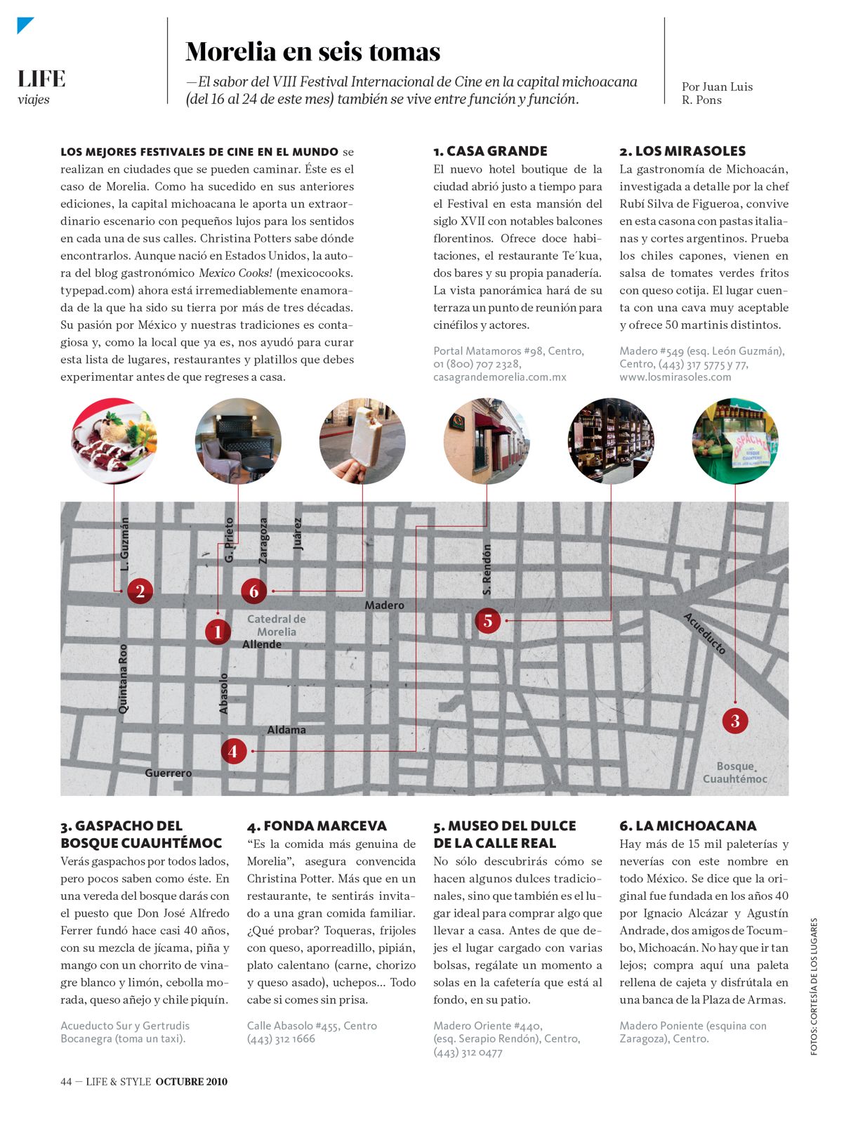 Revista Life & Style — Morelia en seis tomas map