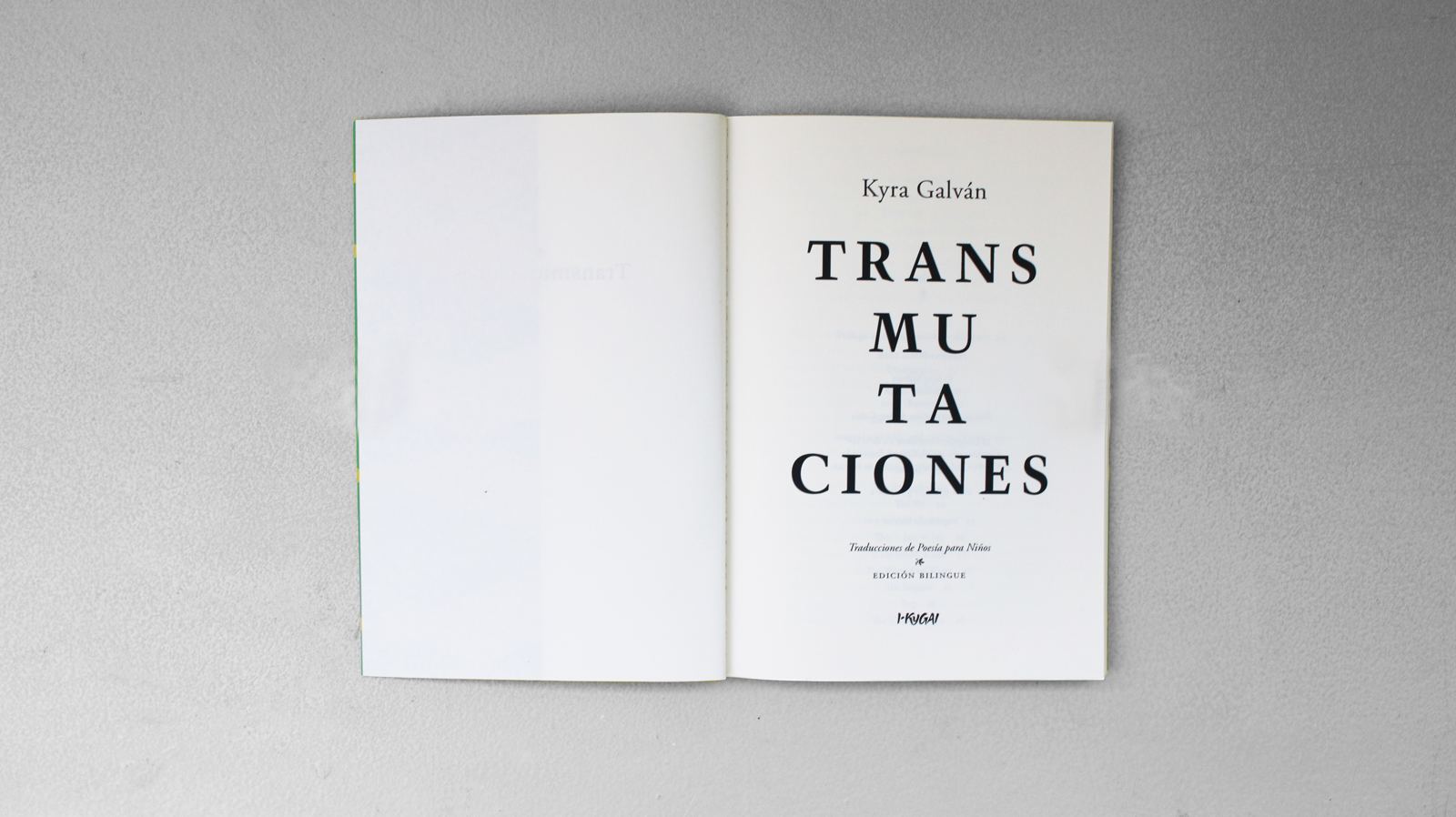 Transmutaciones — Interior title page